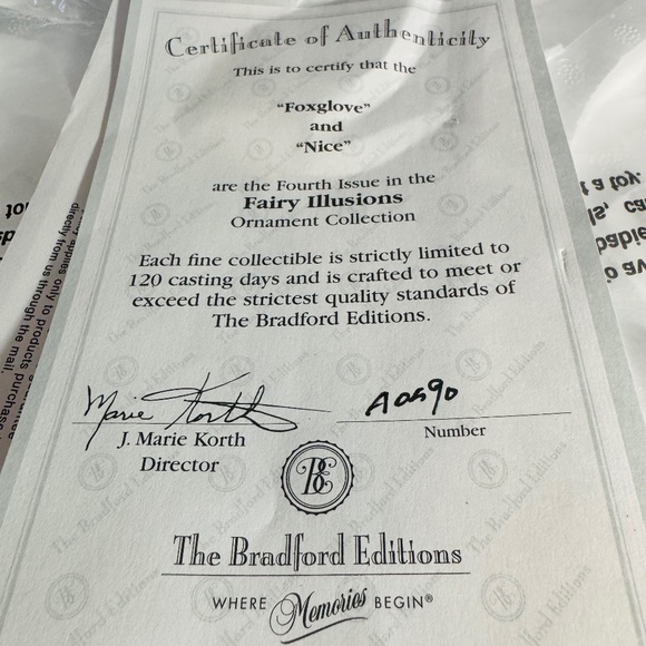 2 Fairy Ornaments With Certificate of Authenticity - Picture 6 of 6